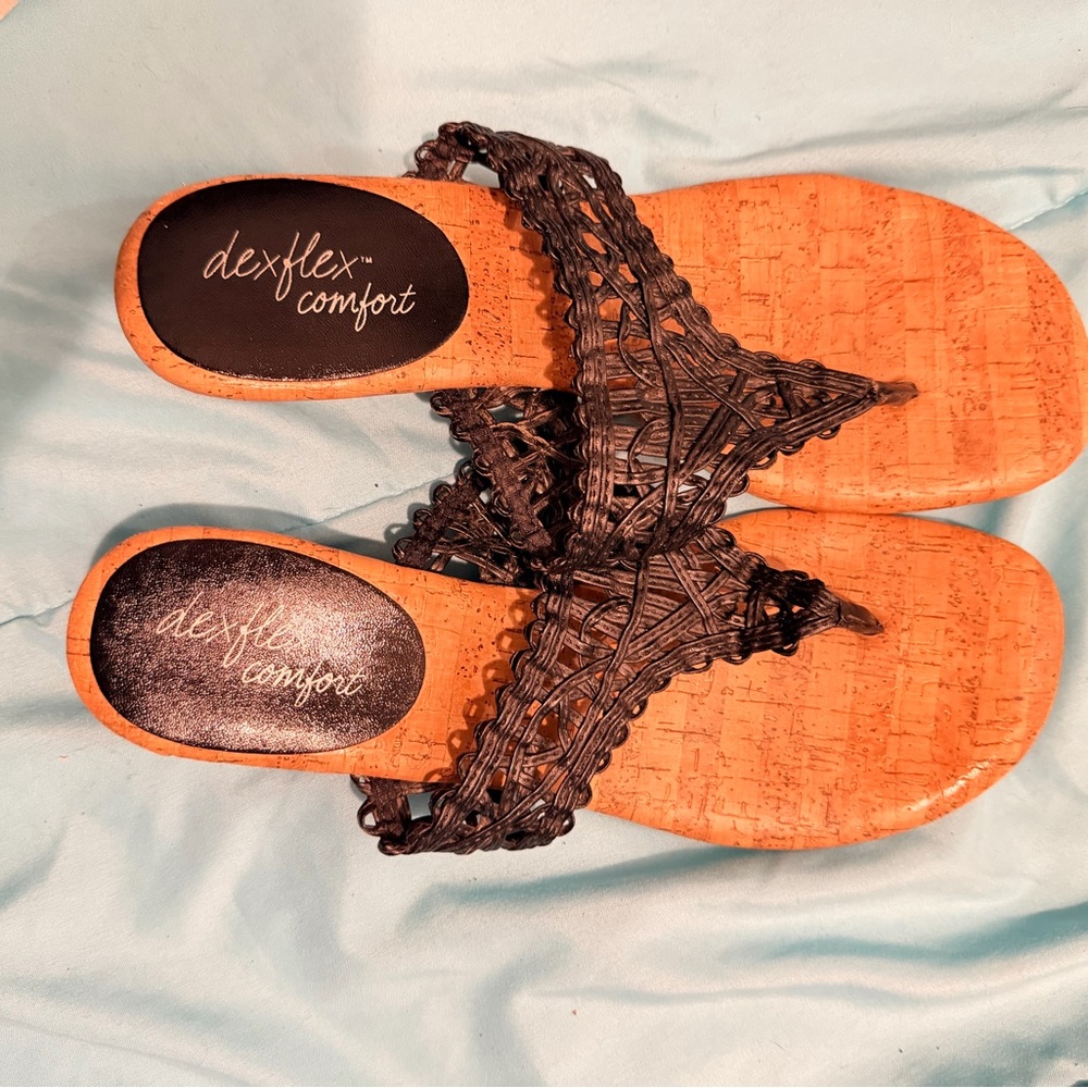 Dexflex Comfort Women's Woven Black Sandals